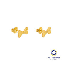 Load image into Gallery viewer, Arthesdam Jewellery 916 Gold Sparkling Ribbon Earrings
