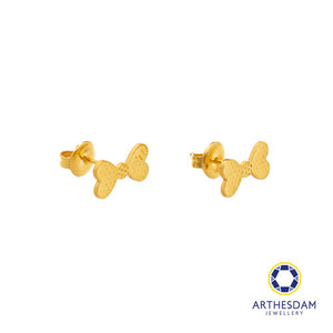 Arthesdam Jewellery 916 Gold Sparkling Ribbon Earrings