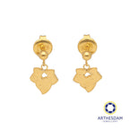 Arthesdam Jewellery 916 Gold Sparkly Dangling Leaf Earrings