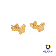 Load image into Gallery viewer, Arthesdam Jewellery 916 Gold Faceted Butterfly Earrings
