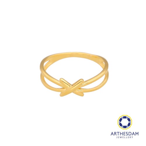 Arthesdam Jewellery 916 Gold Double Layer X Ring