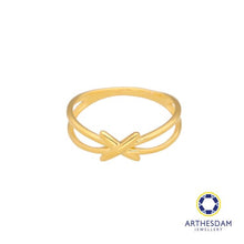 Load image into Gallery viewer, Arthesdam Jewellery 916 Gold Double Layer X Ring
