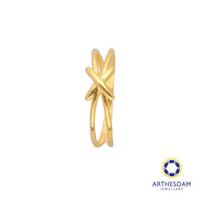 Load image into Gallery viewer, Arthesdam Jewellery 916 Gold Double Layer X Ring
