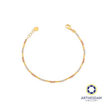 Load image into Gallery viewer, Arthesdam Jewellery 916 Gold 3-Toned Tube and Ball Bracelet
