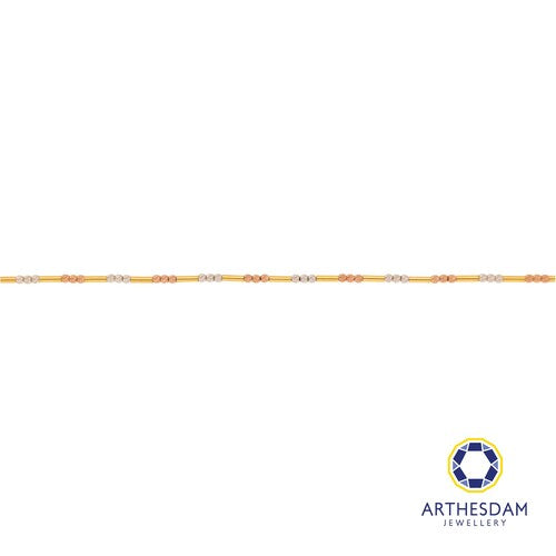 Arthesdam Jewellery 916 Gold 3-Toned Tube and Ball Bracelet