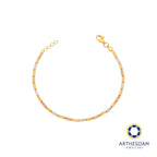 Arthesdam Jewellery 916 Gold 3-Toned Faceted Tube Bracelet