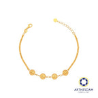 Arthesdam Jewellery 916 Gold Ping An Xi Le Sparkly Tube and Ball Bracelet