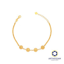 Load image into Gallery viewer, Arthesdam Jewellery 916 Gold Ping An Xi Le Sparkly Tube and Ball Bracelet
