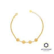 Arthesdam Jewellery 916 Gold Ping An Xi Le Sparkly Tube and Ball Bracelet