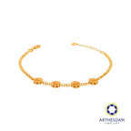 Arthesdam Jewellery 916 Gold Ping An Xi Le Sparkly Tube and Ball Bracelet