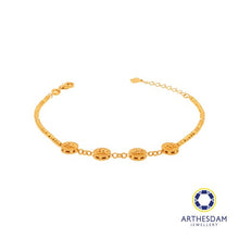 Load image into Gallery viewer, Arthesdam Jewellery 916 Gold Ping An Xi Le Sparkly Tube and Ball Bracelet
