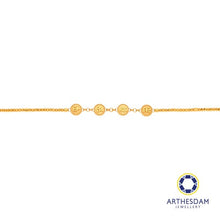 Load image into Gallery viewer, Arthesdam Jewellery 916 Gold Ping An Xi Le Sparkly Tube and Ball Bracelet

