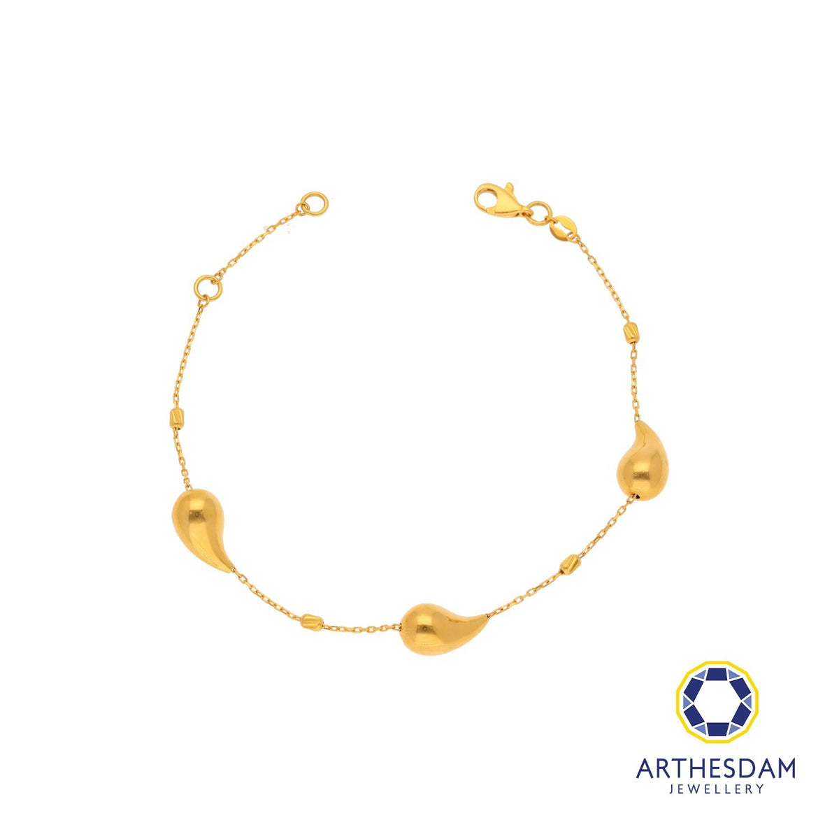 Arthesdam Jewellery 916 Gold Classy Raindrop Bracelet