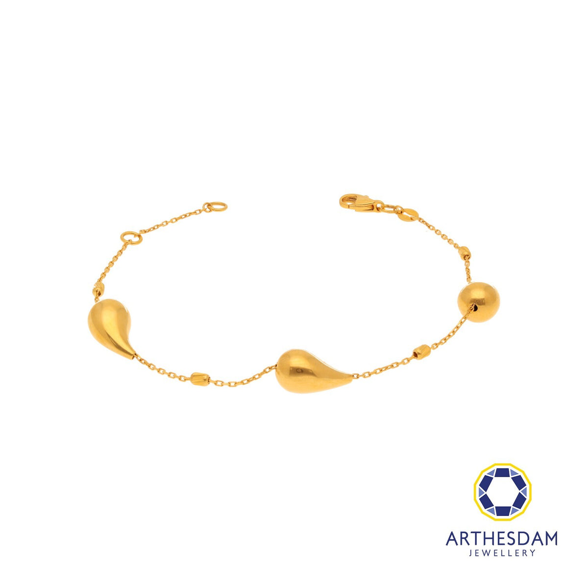 Arthesdam Jewellery 916 Gold Classy Raindrop Bracelet