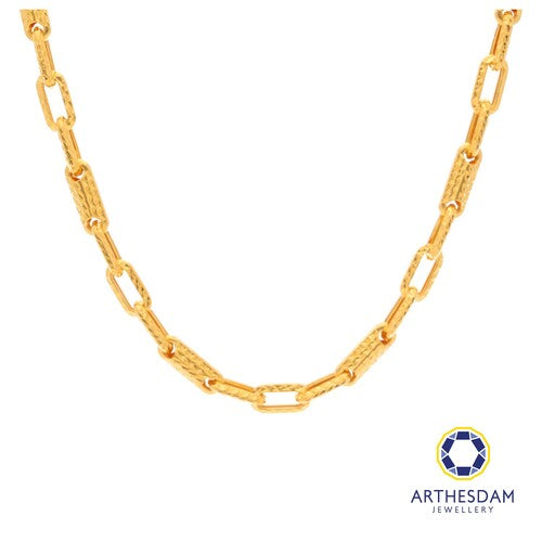 Arthesdam Jewellery 916 Gold Alternate Links and Tubes Chain