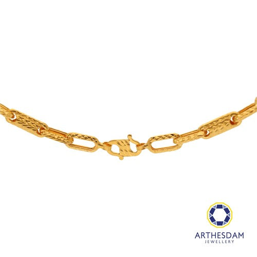 Arthesdam Jewellery 916 Gold Alternate Links and Tubes Chain