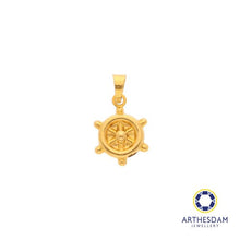 Load image into Gallery viewer, Arthesdam Jewellery 916 Gold Mini Anchor Wheel Pendant
