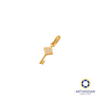 Arthesdam Jewellery 916 Gold Tiny White Enamel Diamond Key Pendant