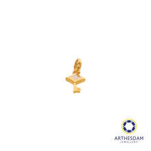 Load image into Gallery viewer, Arthesdam Jewellery 916 Gold Tiny White Enamel Diamond Key Pendant
