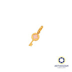 Arthesdam Jewellery 916 Gold Tiny Pink Enamel Clover Key Pendant