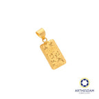 Arthesdam Jewellery 916 Gold Sui Sui Bing Gold Bar Pendant