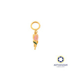 Arthesdam Jewellery 916 Gold Tiny Rose Enamel Charm