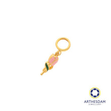 Load image into Gallery viewer, Arthesdam Jewellery 916 Gold Tiny Rose Enamel Charm
