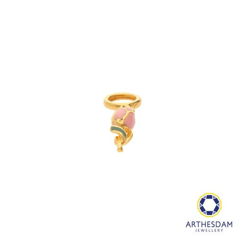 Arthesdam Jewellery 916 Gold Tiny Rose Enamel Charm