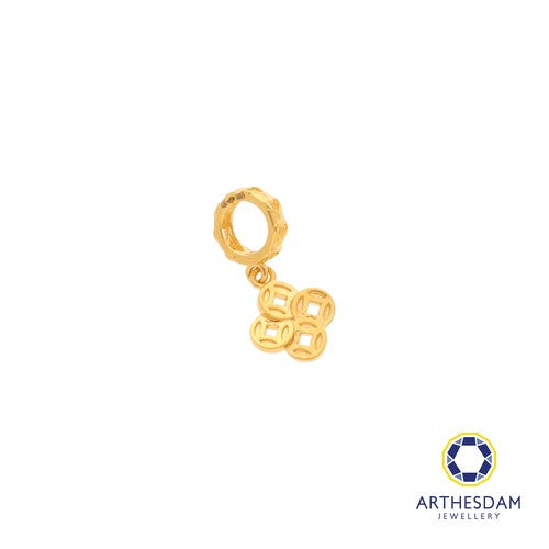 Arthesdam Jewellery 916 Gold 4 Lucky Coin Charm