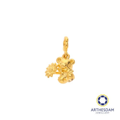 Arthesdam Jewellery 916 Gold Bear with Flower Charm