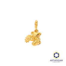Load image into Gallery viewer, Arthesdam Jewellery 916 Gold Bear with Flower Charm
