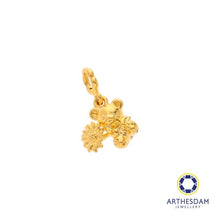 Load image into Gallery viewer, Arthesdam Jewellery 916 Gold Bear with Flower Charm
