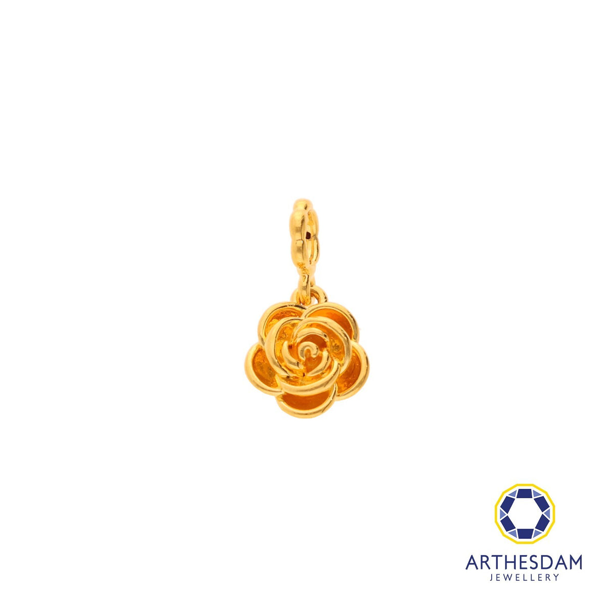 Arthesdam Jewellery 916 Gold Mini Blooming Rose Charm