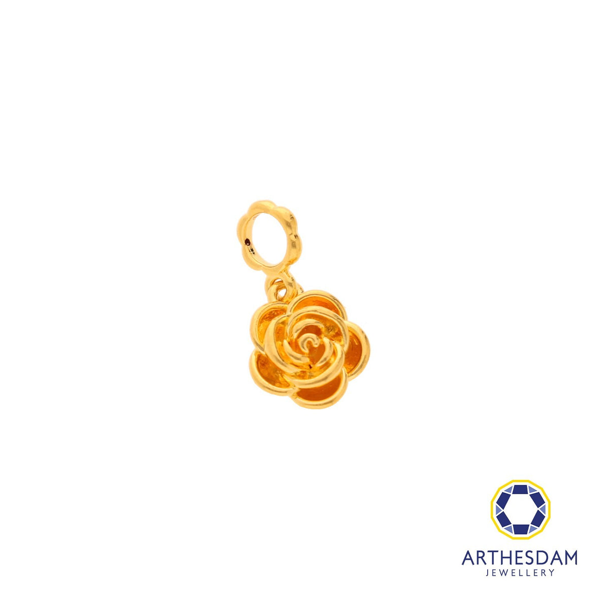 Arthesdam Jewellery 916 Gold Mini Blooming Rose Charm