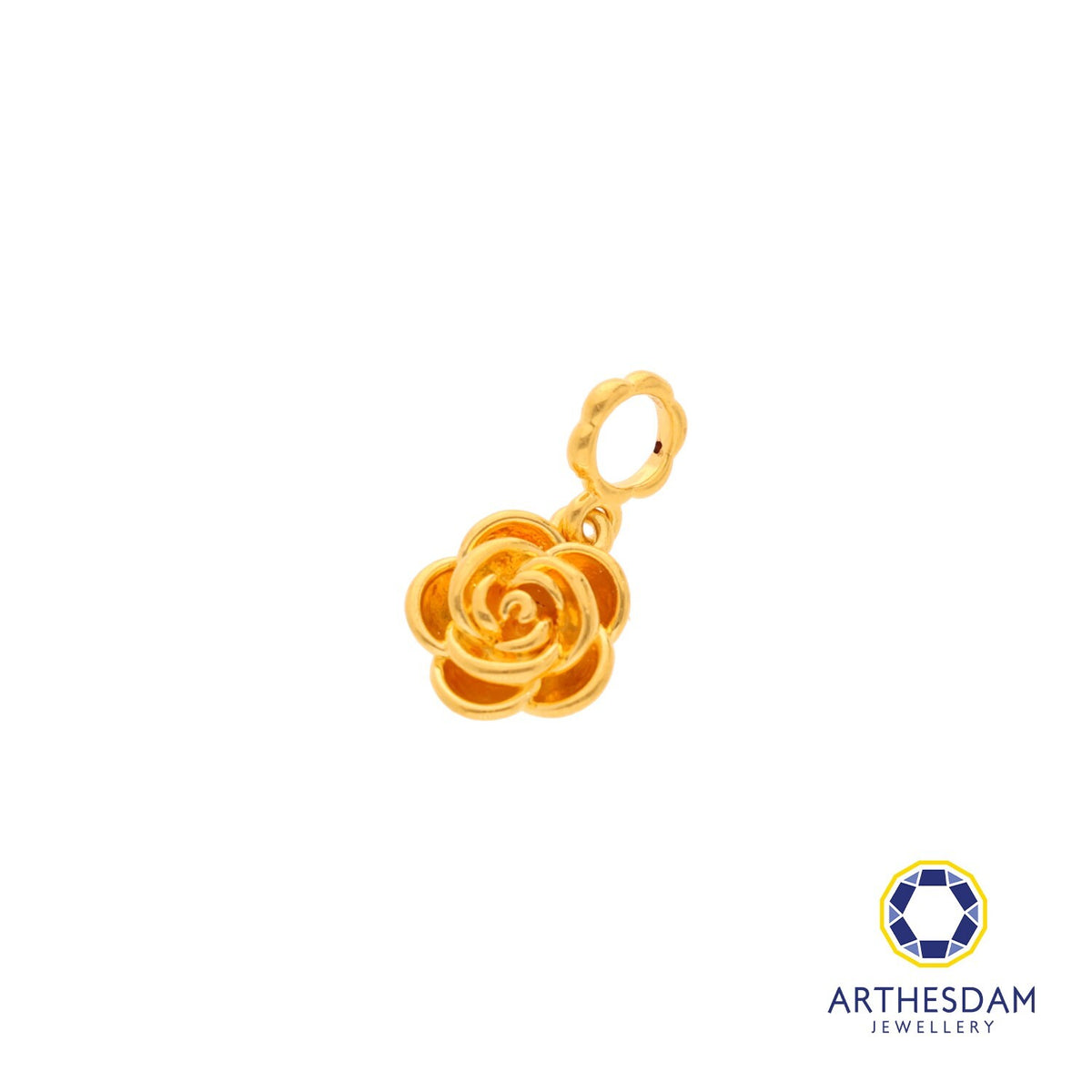 Arthesdam Jewellery 916 Gold Mini Blooming Rose Charm