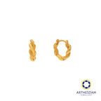 Arthesdam Jewellery 916 Gold Twisted Rope Hoop Earrings