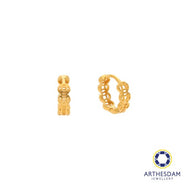 Arthesdam Jewellery 916 Gold Lucky Coin Hoop Earrings