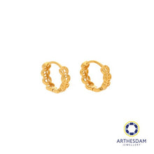 Load image into Gallery viewer, Arthesdam Jewellery 916 Gold Lucky Coin Hoop Earrings
