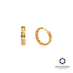 Arthesdam Jewellery 916 Gold Two-Toned Layered Faceted Diamond Hoop Earrings