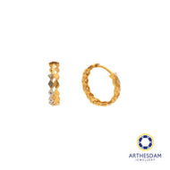 Arthesdam Jewellery 916 Gold Two-Toned Layered Faceted Diamond Hoop Earrings