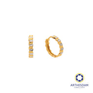 Arthesdam Jewellery 916 Gold Alternate Two-Toned Square Hoop Earrings