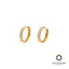 Arthesdam Jewellery 916 Gold Alternate Two-Toned Square Hoop Earrings