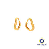 Arthesdam Jewellery 916 Gold Heart Outline Hoop Earrings