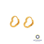 Arthesdam Jewellery 916 Gold Heart Outline Hoop Earrings