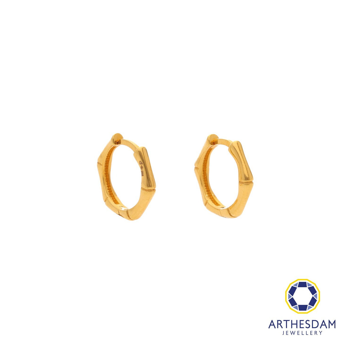 Arthesdam Jewellery 916 Gold Bamboo Hoop Earrings