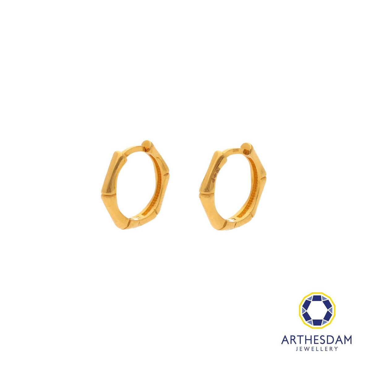 Arthesdam Jewellery 916 Gold Bamboo Hoop Earrings