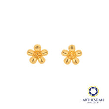 Load image into Gallery viewer, Arthesdam Jewellery 916 Gold Flower Earrings
