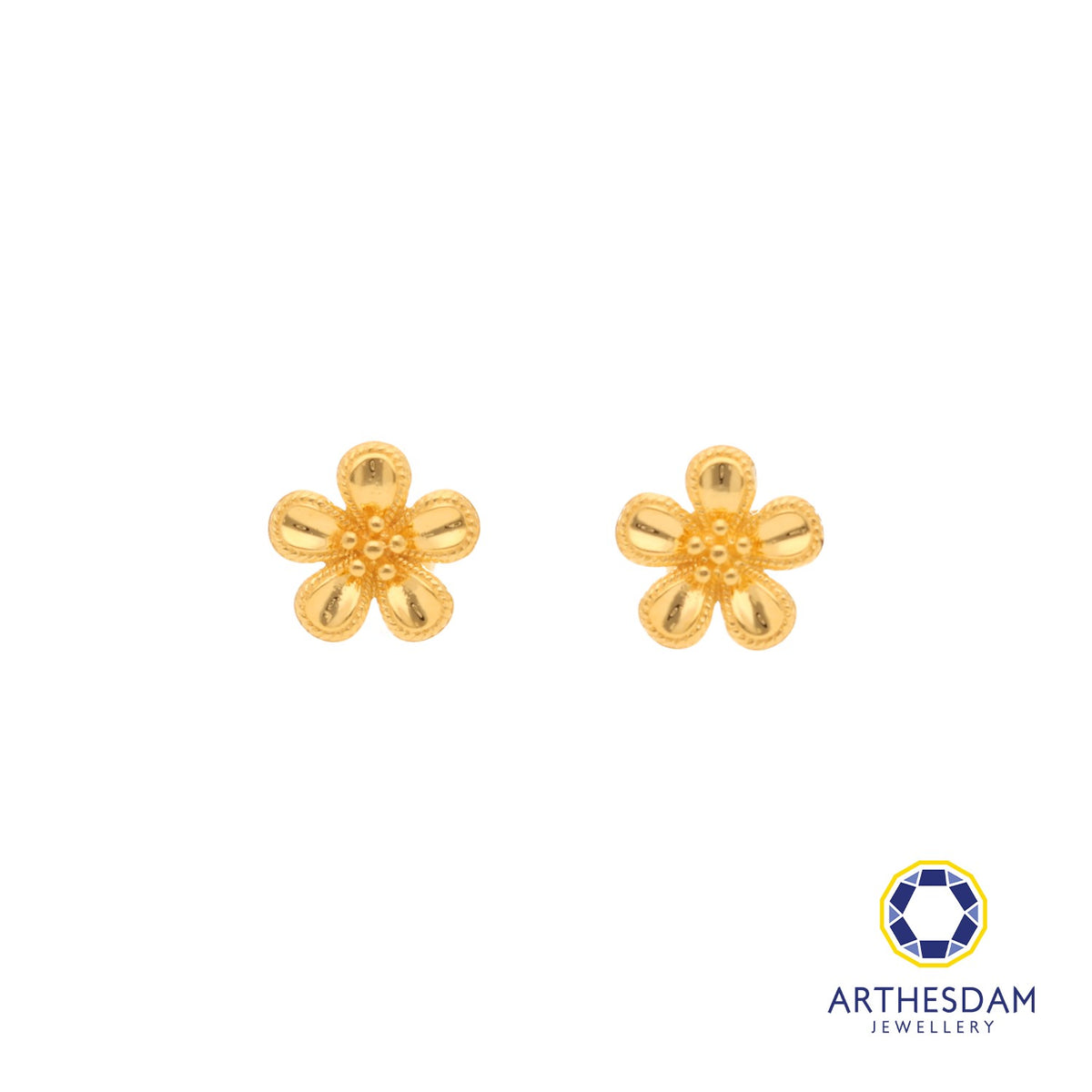 Arthesdam Jewellery 916 Gold Flower Earrings