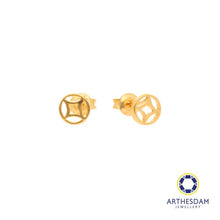 Load image into Gallery viewer, Arthesdam Jewellery 916 Gold Classic Lucky Coin Earring
