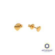 Load image into Gallery viewer, Arthesdam Jewellery 916 Gold Petite Heart Earrings
